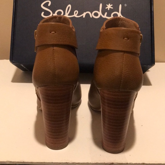 Splendid Tan Jojo Open toe Bootie tumbled leather - Picture 3 of 4